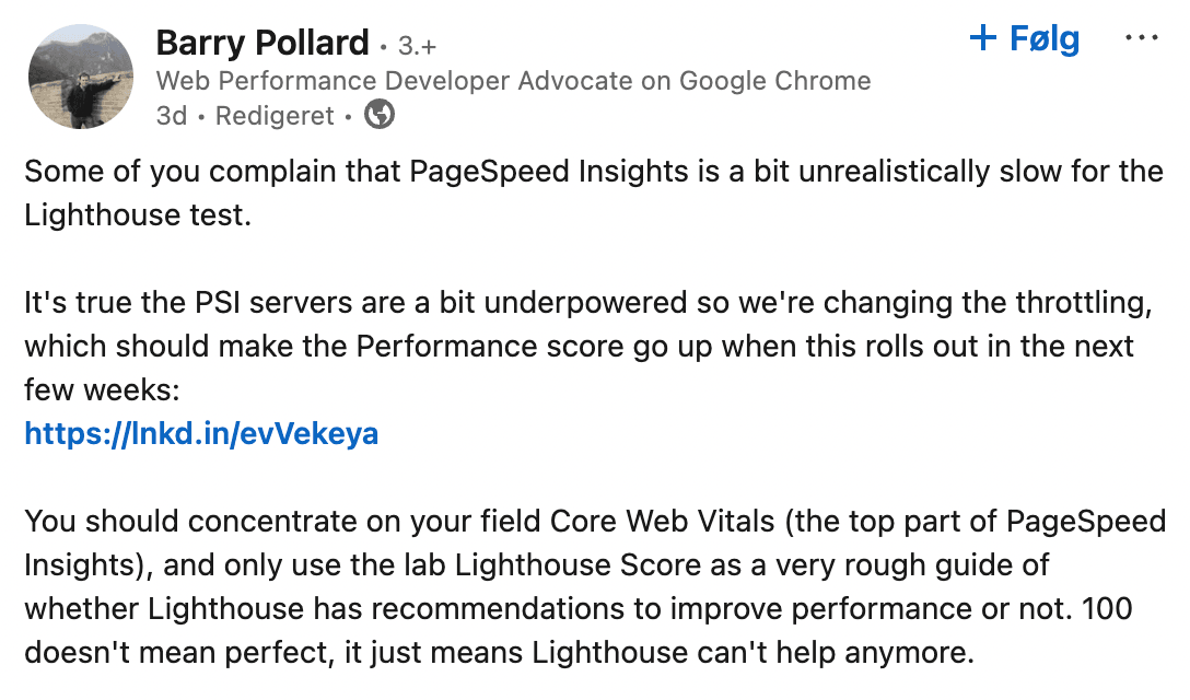 google om field data og lab data på core web vitals