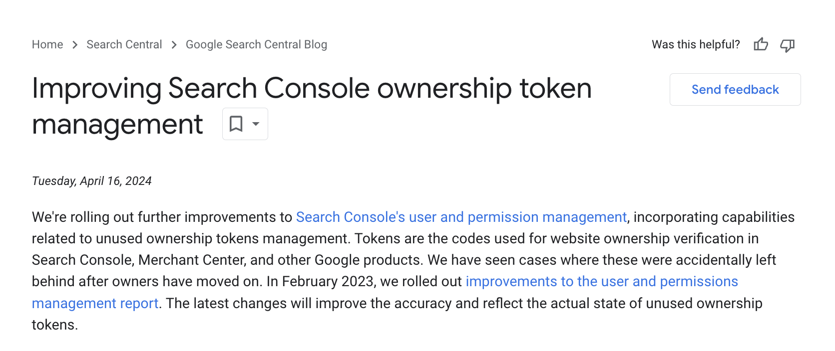search console ownership management