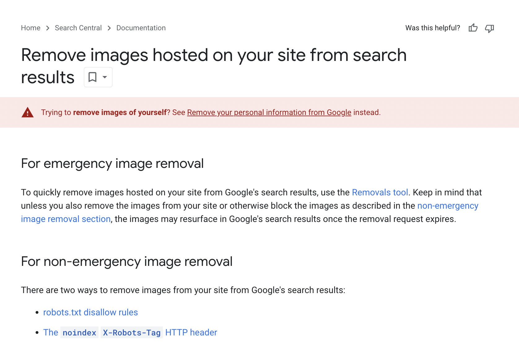 google image removal guidelines