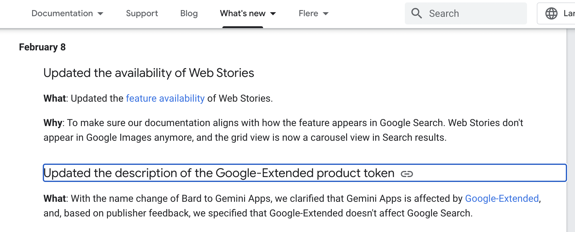 Updated the description of the Google-Extended product token