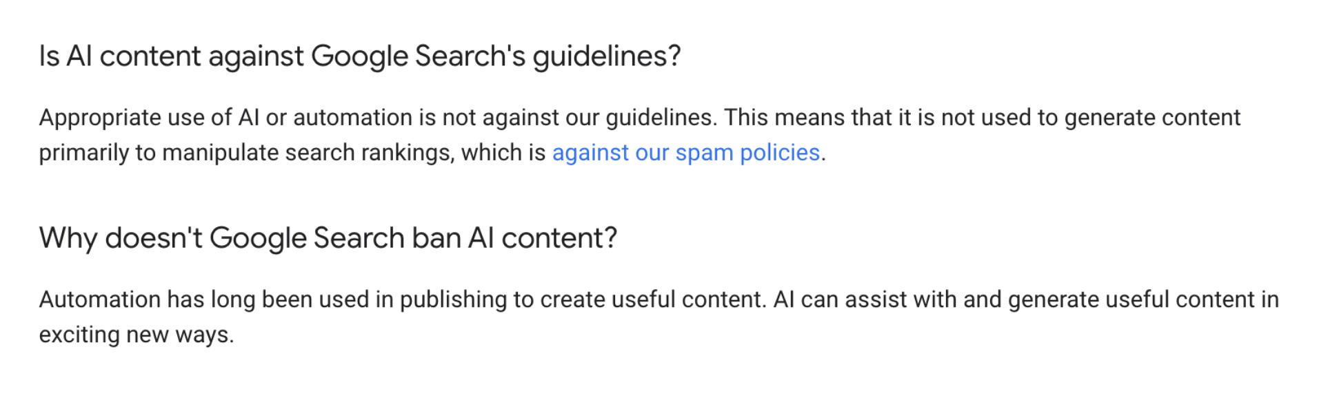 Googles AI guidelines