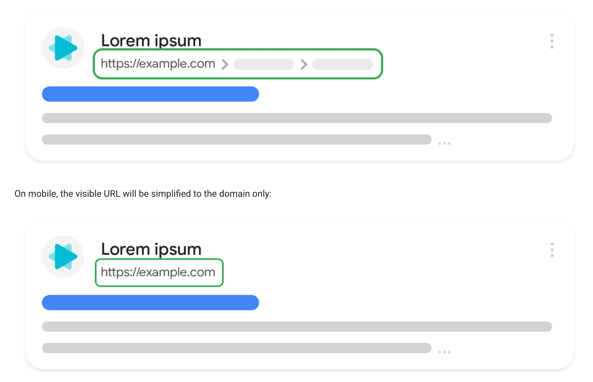 opdatering til breadcrumbs på mobile søgeresultater