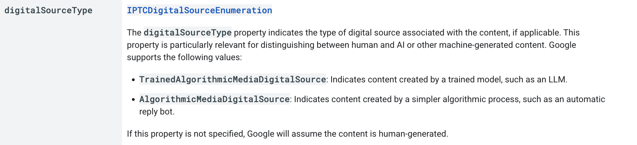 digitalSourceType struktureret data i Google