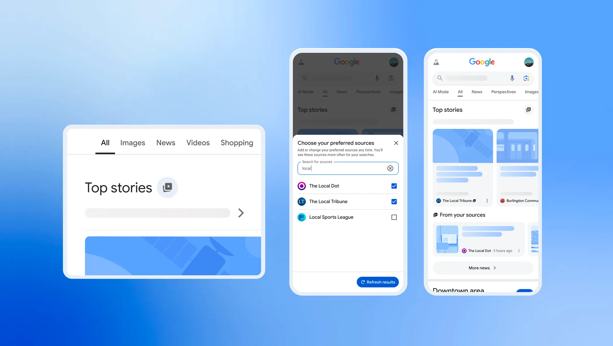 Top Stories preferred sources Google cover